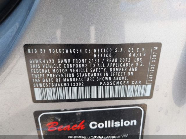 3VWE57BU4KM212302 Volkswagen Jetta 1.4t Sel