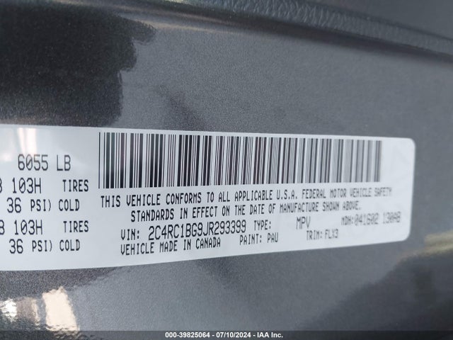 2C4RC1BG9JR293399 Chrysler Pacifica Touring L