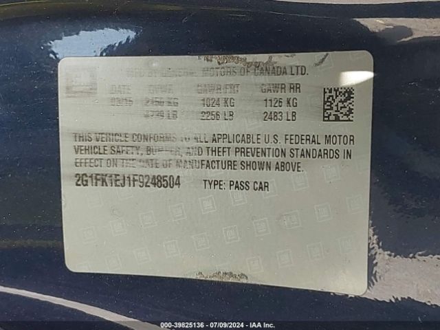 2G1FK1EJ1F9248504 Chevrolet CAMARO 2SS
