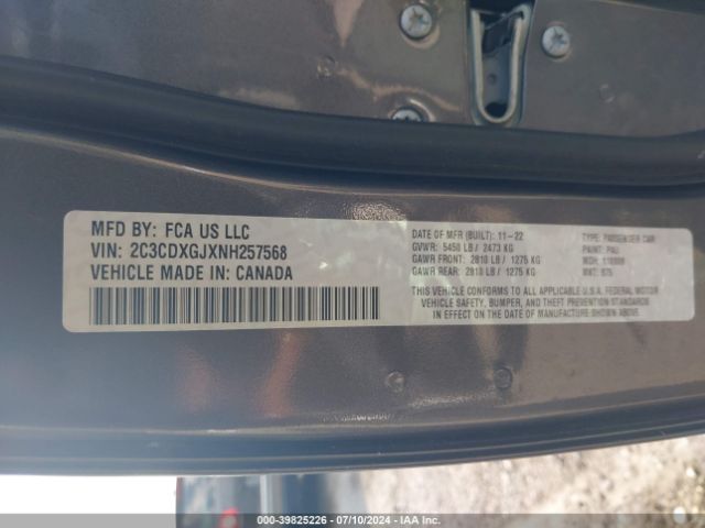2C3CDXGJXNH257568 Dodge Charger Scat Pack