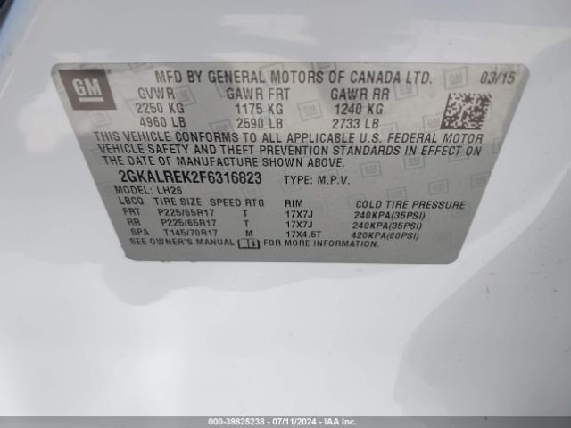 2GKALREK2F6316823 GMC Terrain Sle-2