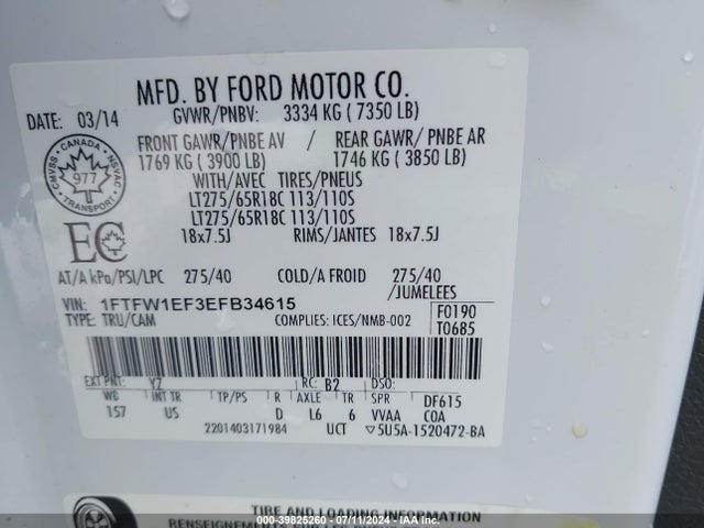 Ford F-150 Xlt 2014 1FTFW1EF3EFB34615 Image 9