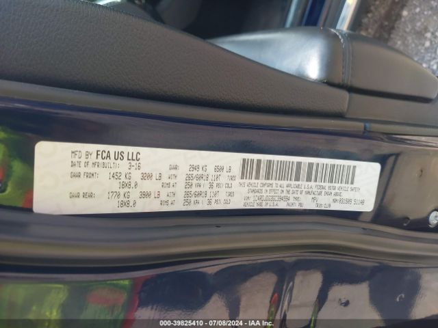 1C4RDJDG3GC394594 Dodge DURANGO LIMITED