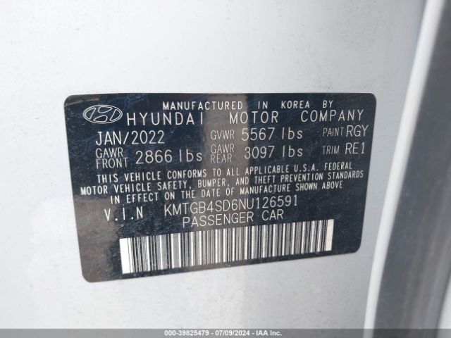 KMTGB4SD6NU126591 Genesis G80 3.5t Sport Awd