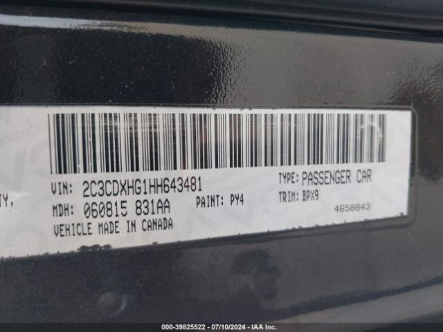 2C3CDXHG1HH643481 Dodge Charger Sxt Rwd