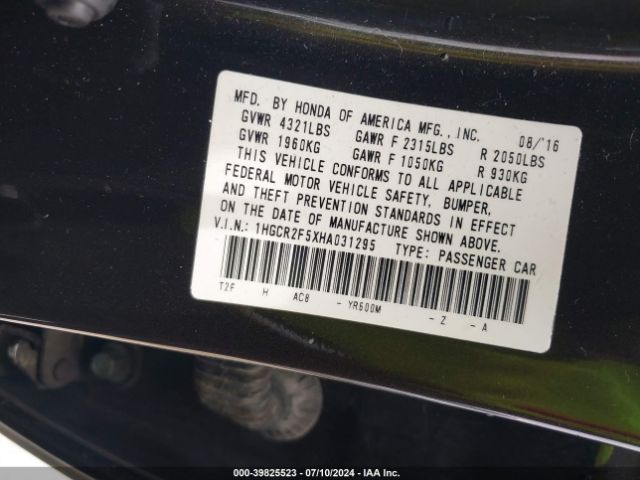 1HGCR2F5XHA031295 Honda Accord Sport