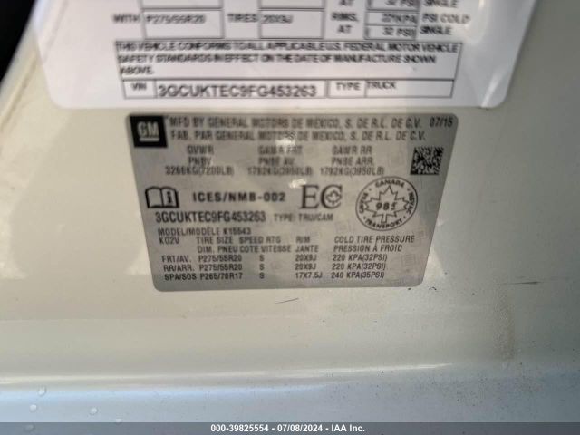 3GCUKTEC9FG453263 Chevrolet Silverado 1500 High Country