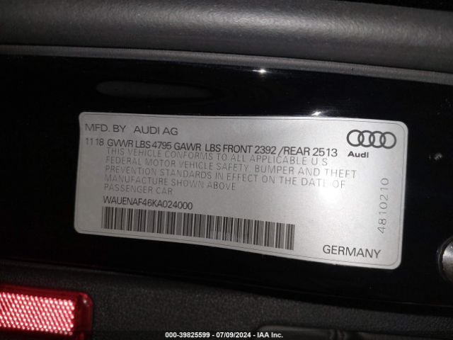 2019 AUDI A4 WAUENAF46KA024000 Photo 8