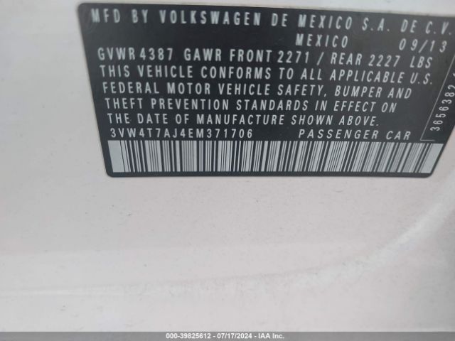 3VW4T7AJ4EM371706 Volkswagen Jetta Gli Autobahn W/nav