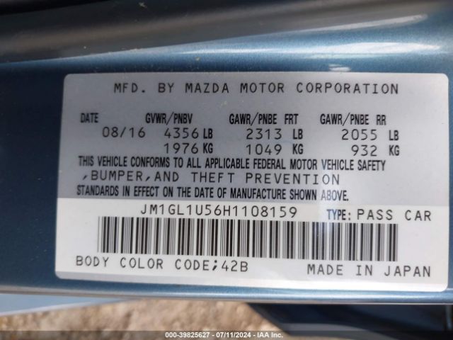 JM1GL1U56H1108159 Mazda Mazda6 Sport