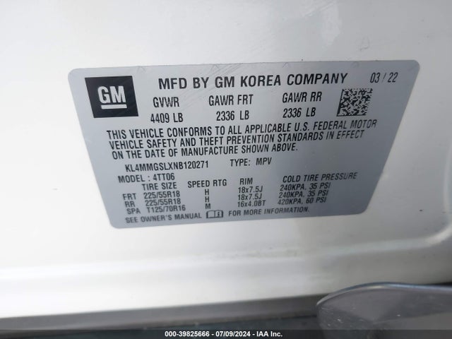 Buick Encore Gx Awd Essence 2022 KL4MMGSLXNB120271 Image 9