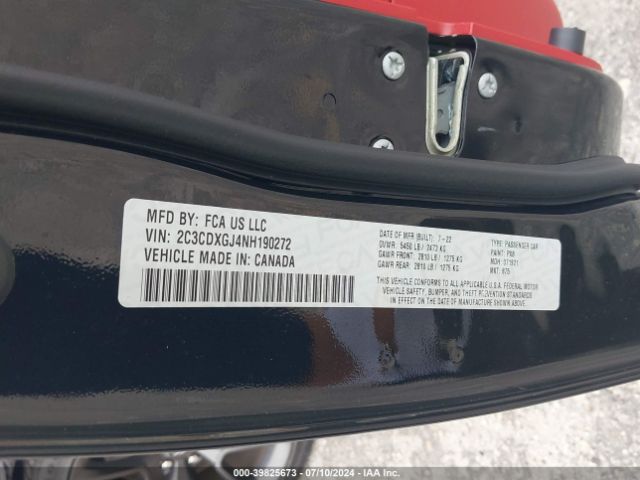 2C3CDXGJ4NH190272 Dodge Charger Scat Pack