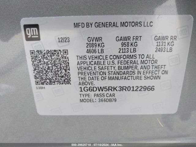 1G6DW5RK3R0122966 Cadillac CT5 LUXURY