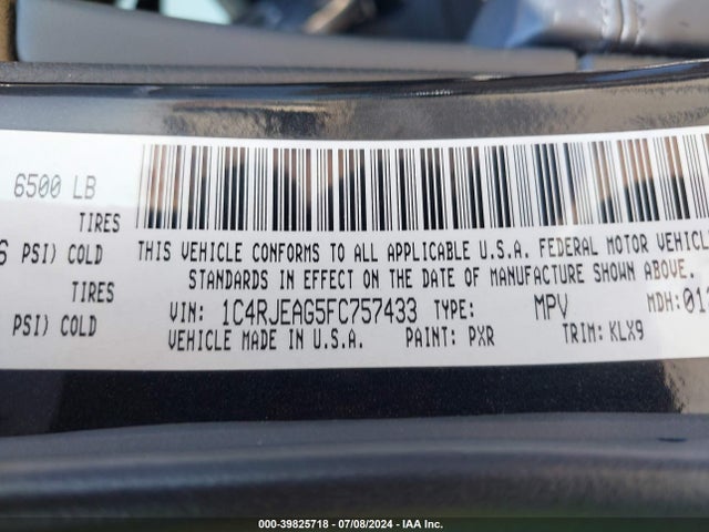1C4RJEAG5FC757433 Jeep Grand Cherokee Altitude