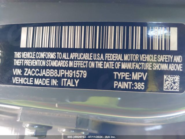 ZACCJABB8JPH91579 Jeep Renegade Altitude Fwd