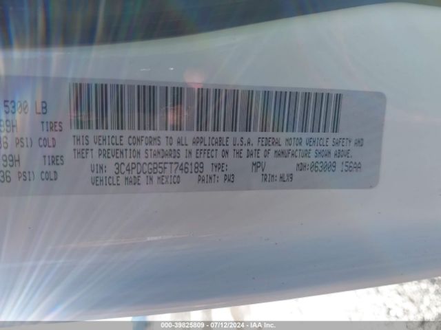 3C4PDCGB5FT746189 Dodge Journey Crossroad
