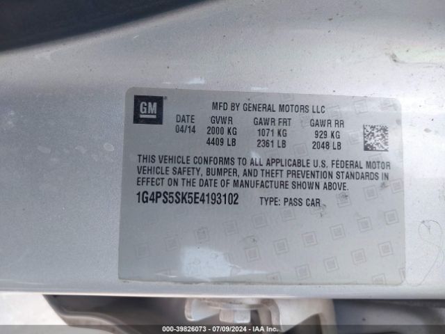 1G4PS5SK5E4193102 Buick Verano Leather Group