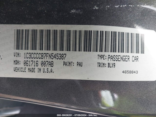 Chrysler 200 C 2015 1C3CCCCB7FN545387 Image 9