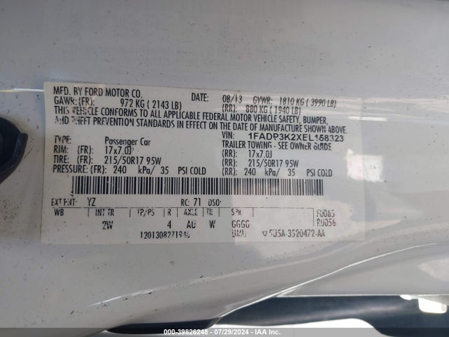 Ford FOCUS SE 2014 1FADP3K2XEL158323 Image 9