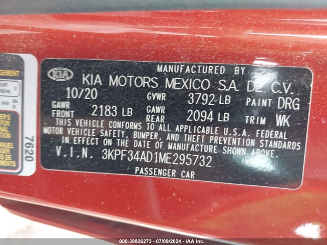 KIA Forte Gt-line 2021 3KPF34AD1ME295732 Image 9