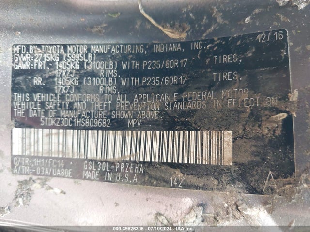 Toyota Sienna Le 8 Passenger 2017 5TDKZ3DC1HS809682 Image 9