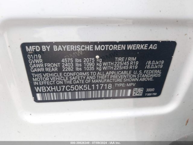 WBXHU7C50K5L11718 BMW X1 Sdrive28i