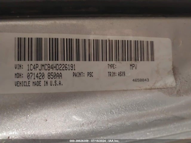 1C4PJMCB4HD226191 Jeep Cherokee Latitude 4x4