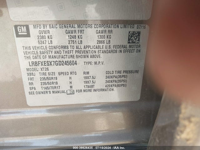 Buick Envision Premium I 2016 LRBFXESX7GD245604 Image 9