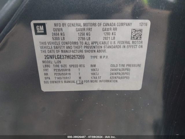 2GNFLGE37H6267269 Chevrolet Equinox Premier