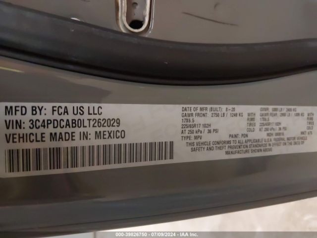 3C4PDCAB0LT262029 Dodge Journey Se Value