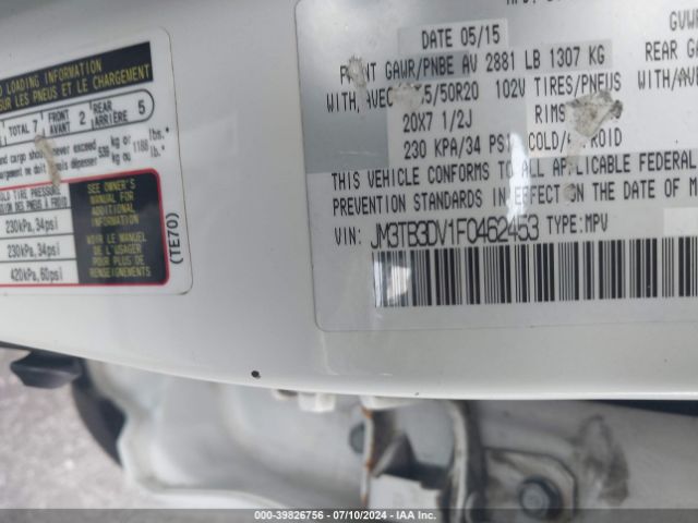 JM3TB3DV1F0462453 Mazda Cx-9 Grand Touring
