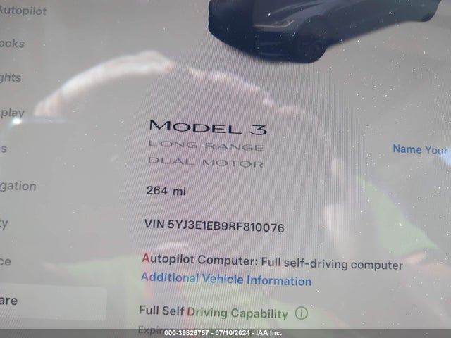 Tesla Model 3 Long Range Dual Motor All-wheel Drive 2024 5YJ3E1EB9RF810076 Image 7
