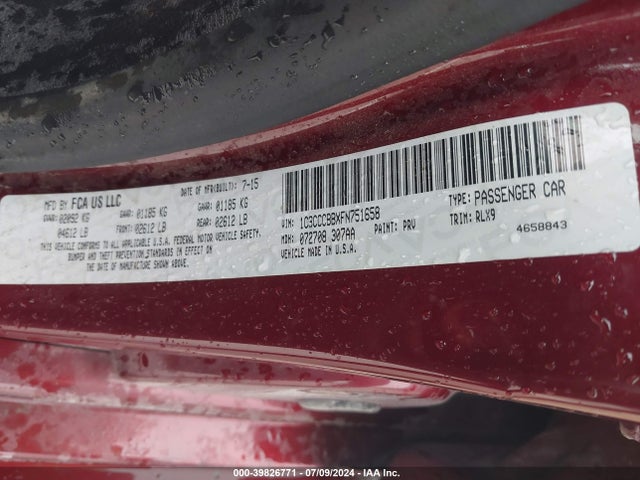 Chrysler 200 S 2015 1C3CCCBBXFN751658 Image 9