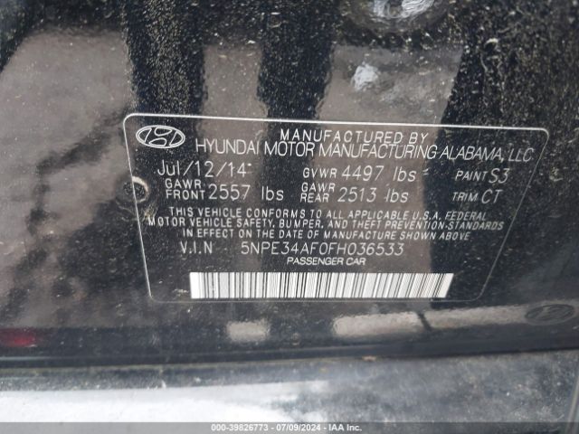 5NPE34AF0FH036533 Hyundai Sonata Limited