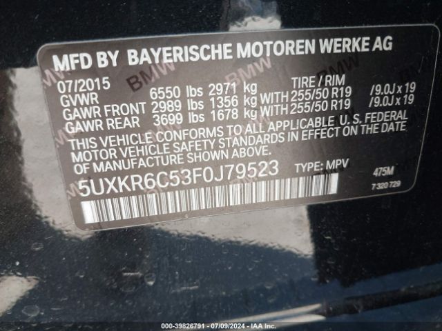 5UXKR6C53F0J79523 BMW X5 Xdrive50i