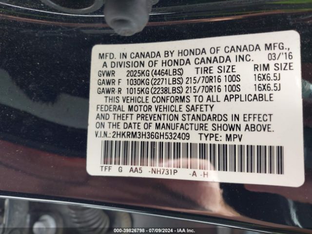 2HKRM3H36GH532409 Honda CR-V LX