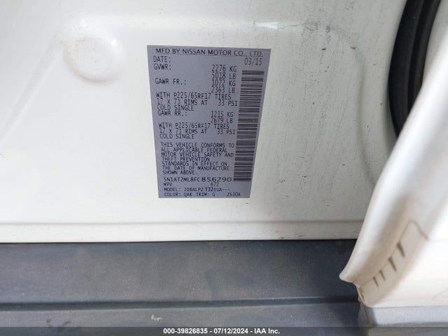 Nissan ROGUE S 2015 5N1AT2ML8FC856290 Image 9