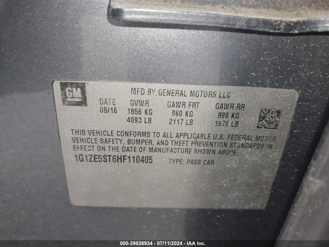 Chevrolet MALIBU 1LT 2017 1G1ZE5ST6HF110405 Image 9