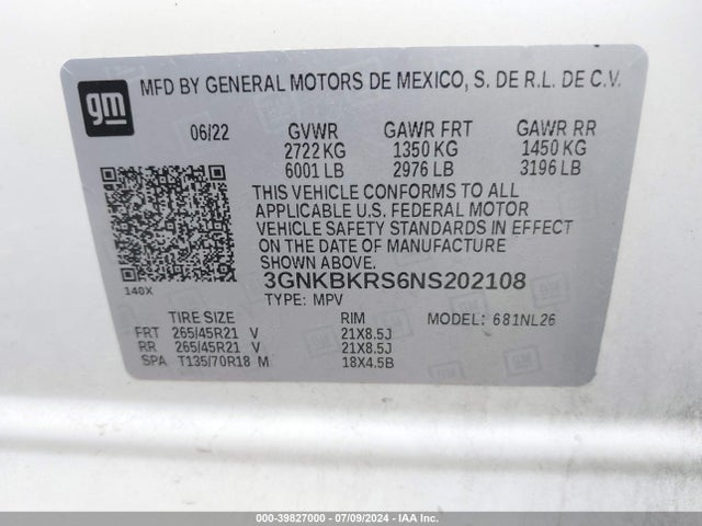 Chevrolet Blazer Awd Rs 2022 3GNKBKRS6NS202108 Image 9