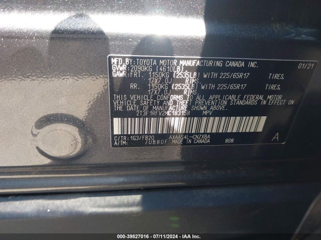 Toyota RAV4 LE 2021 2T3F1RFV2MC183158 Image 9