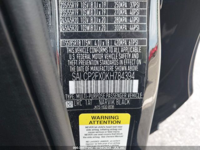 SALCP2FX0KH784394 Land Rover Discovery Sport Se