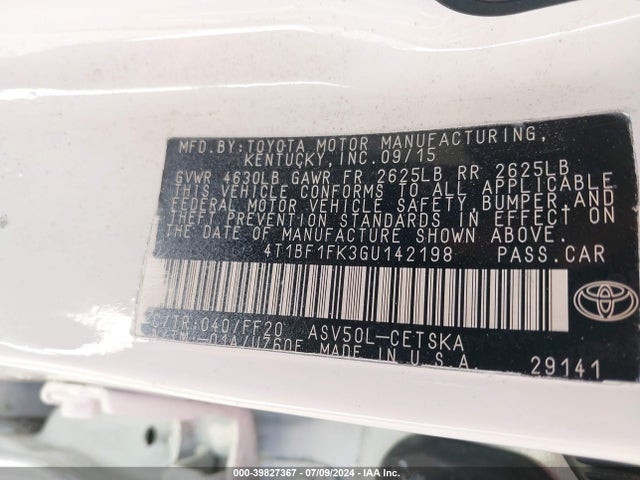 Toyota CAMRY SE 2016 4T1BF1FK3GU142198 Image 9