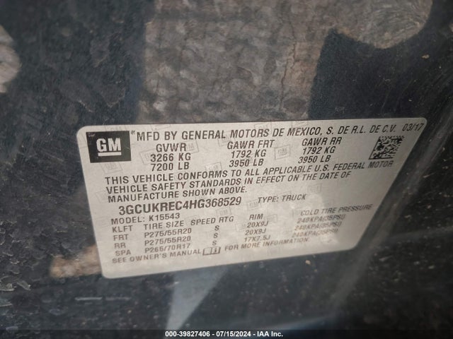 Chevrolet Silverado 1500 2lt 2017 3GCUKREC4HG368529 Image 9