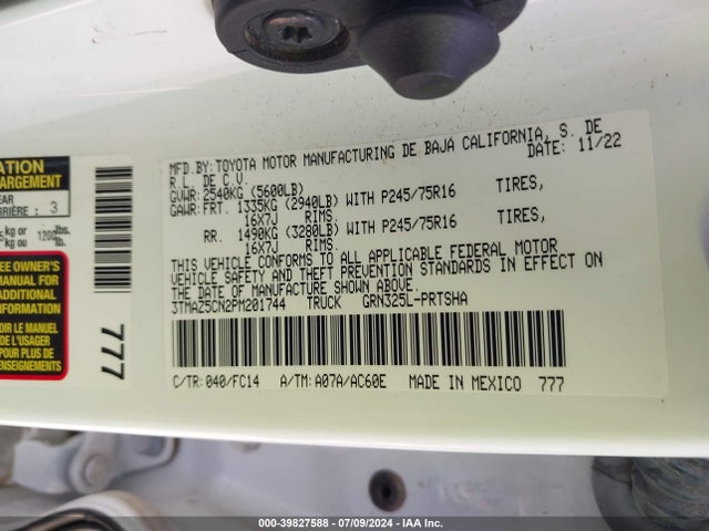 Toyota Tacoma Sr5 V6 2023 3TMAZ5CN2PM201744 Image 9