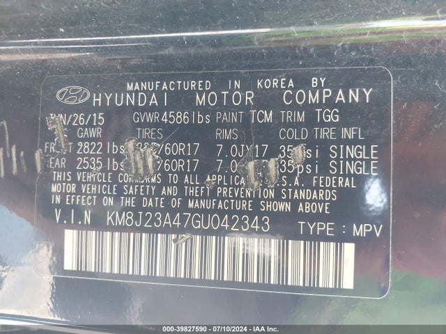 Hyundai TUCSON SE 2016 KM8J23A47GU042343 Image 9