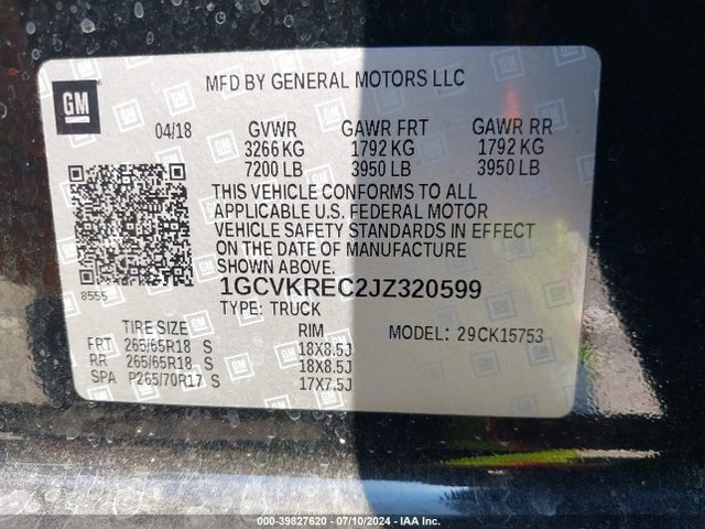Chevrolet Silverado 1500 2lt 2018 1GCVKREC2JZ320599 Image 9