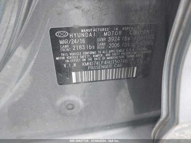 Hyundai ELANTRA SE 2017 KMHD74LF4HU150746 Image 9