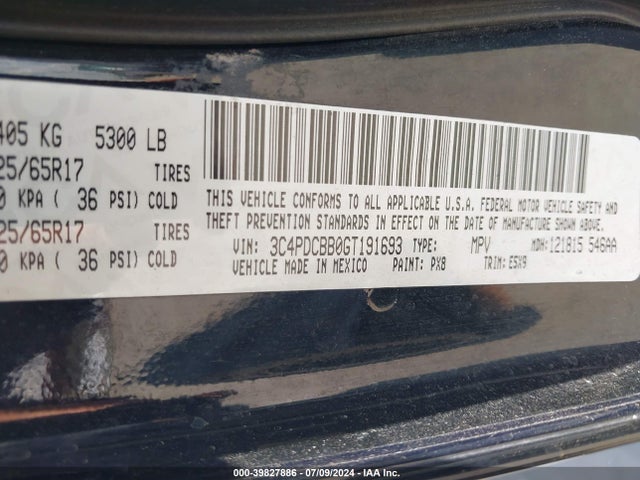 Dodge Journey Sxt 2016 3C4PDCBB0GT191693 Image 9