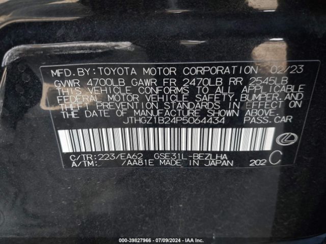 JTHGZ1B24P5064434 Lexus Is 350 F Sport