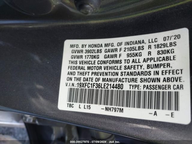 19XFC1F36LE214480 Honda CIVIC EX